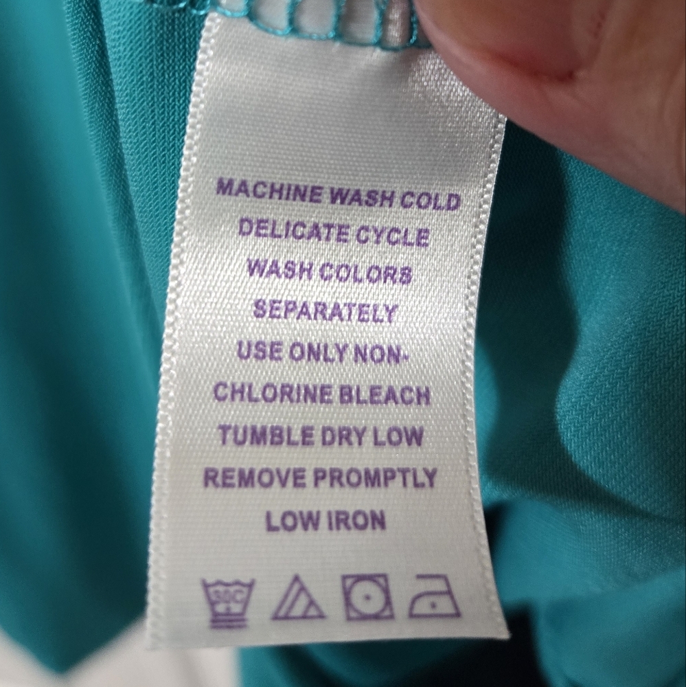 Roaman's Teal/Green Tank Dress, Size 18W, V Neck Summer Dress, EUC - Picture 5 of 6